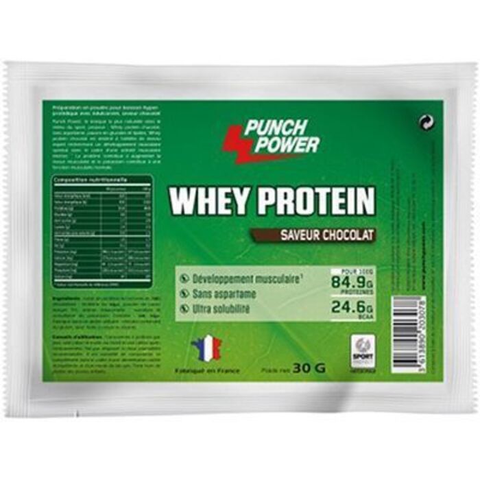 Photo de Punch power whey protein chocolat 30g Punch power Punch power whey protein chocolat 30g Punch power-223499