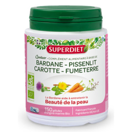 QUATUOR BARDANE BEAUTE DE LA PEAU BIO
Bardane, Pissenlit, Carotte, Fumeterre -  150 gélules - 150.0 unités - Les quatuors - Super Diet -130012