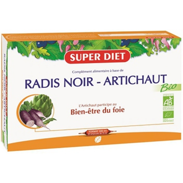 Radis noir - artichaut bio  -  20 ampoules de 15ml Super diet-4445