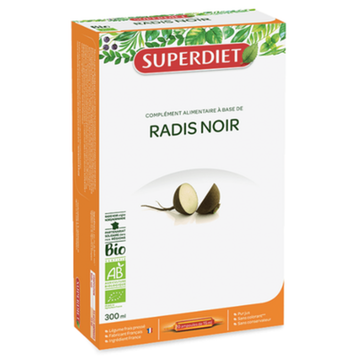 Radis noir bio -  20 ampoules de 15ml Super diet-4444