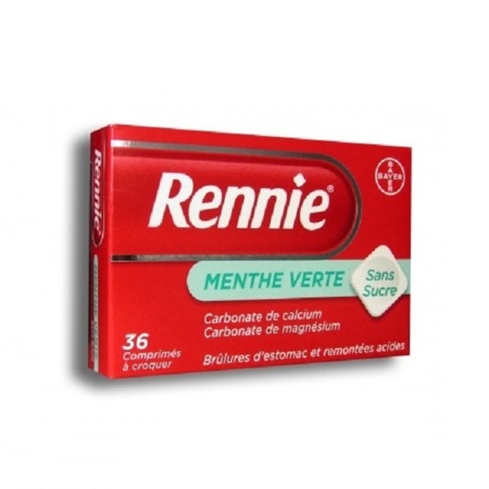 Photo de Rennie menthe verte sans sucre - 36 comprimés Bayer Rennie menthe verte sans sucre - 36 comprimés Bayer-193020