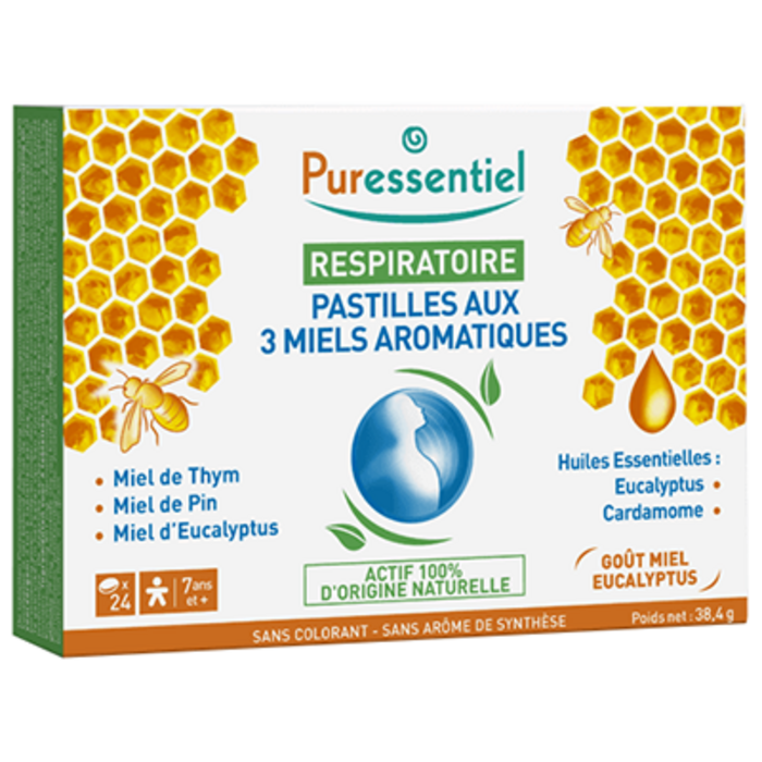 Photo de Respiratoire pastilles aux 3 miels Puressentiel Respiratoire pastilles aux 3 miels Puressentiel-141285