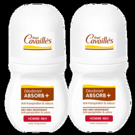 ROGE CAVAILLES Déodorant Absorb+ Homme 48h Roll-on 2x - 50.0 ml - Déodorants - Rogé Cavaillès -140719