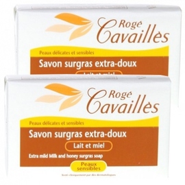 Roge cavailles savon surgras extra-doux lait miel - lot de 2 - 250.0 g - savons - rogé cavaillès -82539