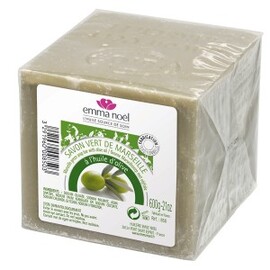 savon de Marseille vert étui cellophane 600g - 600.0 g - Savon de Marseille 72% d'huile - Emma Noël -6676