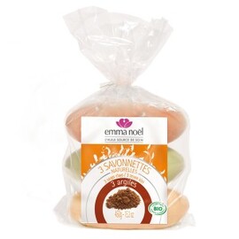 Savonnettes Argile Colorée (vert-rouge-jaune) - 150.0 g - Savonnettes Végétales Bio - Emma Noël -6661