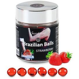 Secret play brazilian balls lubrifiant fraise x6 - secret-play -225824