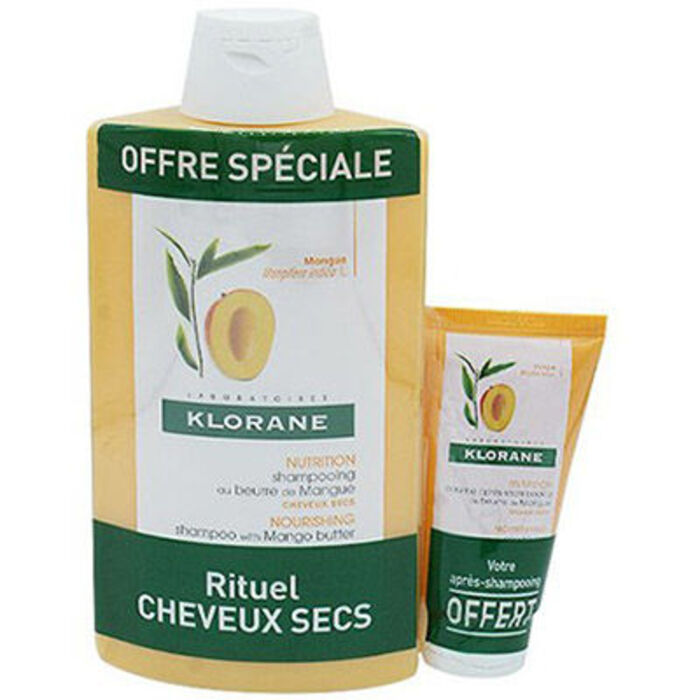 Photo de Shampooing au beurre de mangue 400ml + baume 50ml offert Klorane Shampooing au beurre de mangue 400ml + baume 50ml offert Klorane-222073