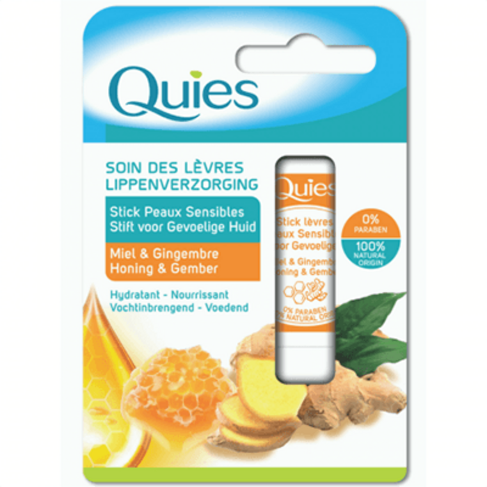 Photo de Soin des lèvres stick peaux sensibles miel & gingembre 4,5g Quies Soin des lèvres stick peaux sensibles miel & gingembre 4,5g Quies-221300
