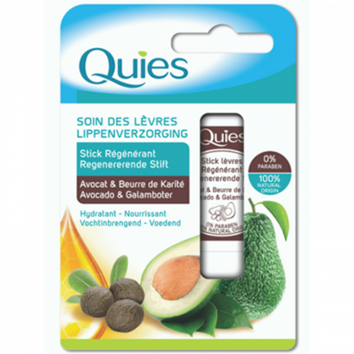 Photo de Soin des lèvres stick régénérant avocat & beurre de karité 4,5g Quies Soin des lèvres stick régénérant avocat & beurre de karité 4,5g Quies-221298