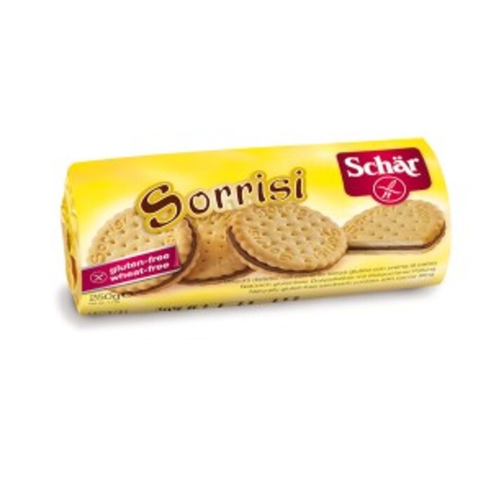 Photo de Sorrisi, biscuits fourrés à la crème au cacao - 250 g Schar Sorrisi, biscuits fourrés à la crème au cacao - 250 g Schar-138190