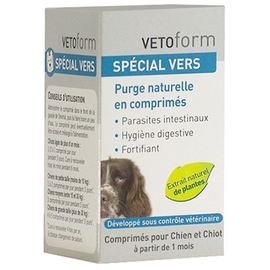 Spécial vers purge naturelle chien et chiot 50 comprimés - vetoform -206594