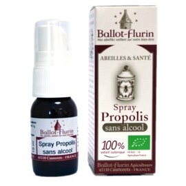 Spray à la propolis sans alcool bio - 15.0 ml - Apithérapie pure - Ballot flurin Soin confort réhydratant et purifiant-11566