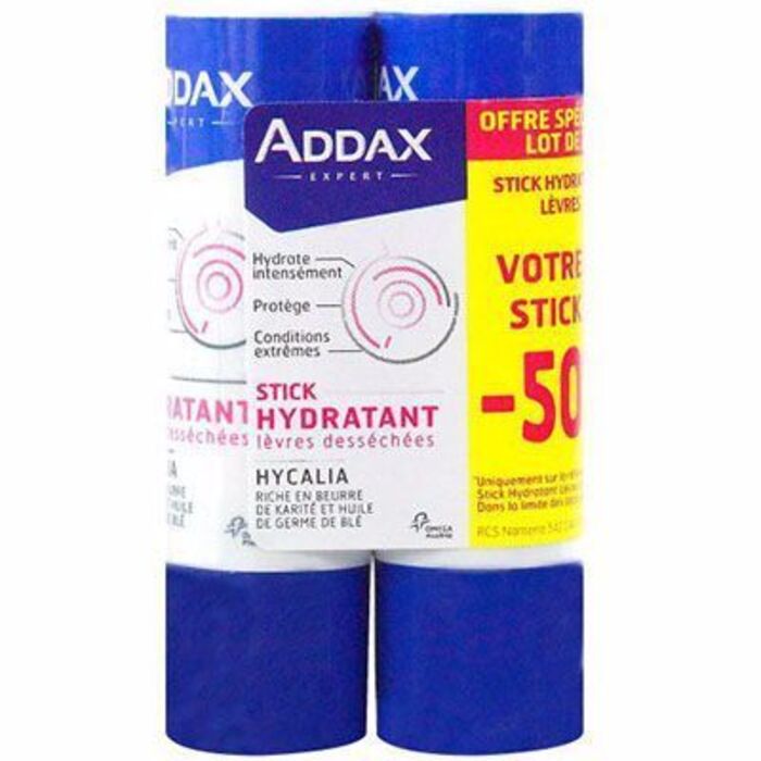 Photo de Stick hydratant lèvres desséchées lot de 2 x 4g Addax Stick hydratant lèvres desséchées lot de 2 x 4g Addax-145215