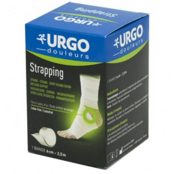 Photo de Strapping bande elastique tissée adhésive - 6cm x 2.5m Urgo Strapping bande elastique tissée adhésive - 6cm x 2.5m Urgo-206528