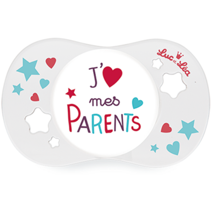 Photo de Sucette silicone j'aime mes parents +18m Luc et lea Sucette silicone j'aime mes parents +18m Luc et lea-221291