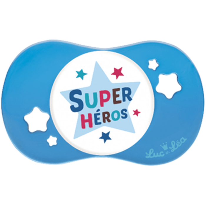 Photo de Sucette silicone symétrique super héros +18m Luc et lea Sucette silicone symétrique super héros +18m Luc et lea-221279