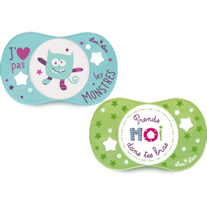 Photo de Sucettes silicone 6mois+ monstres x2 Luc et lea Sucettes silicone 6mois+ monstres x2 Luc et lea-223572