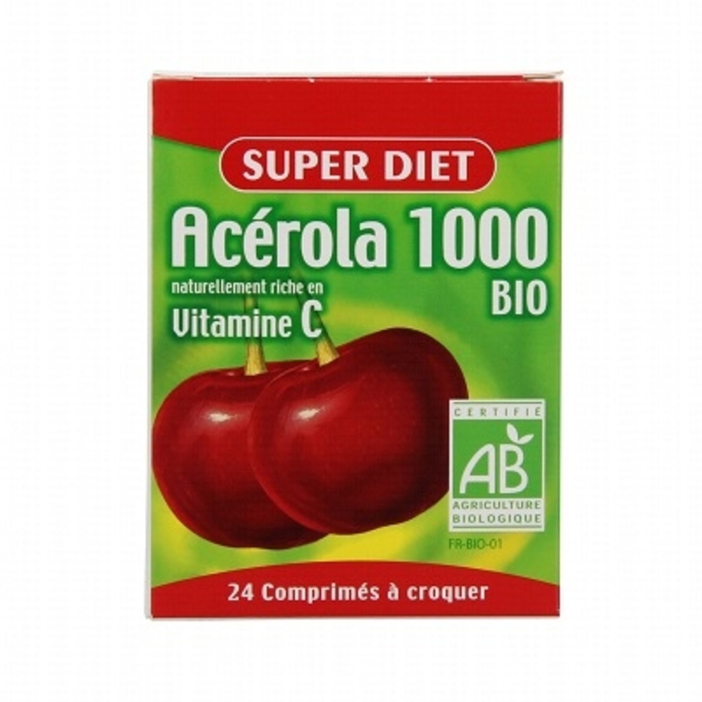 Photo de Super diet acérola 1000 bio - 24 comprimés Super diet Super diet acérola 1000 bio - 24 comprimés Super diet-4599