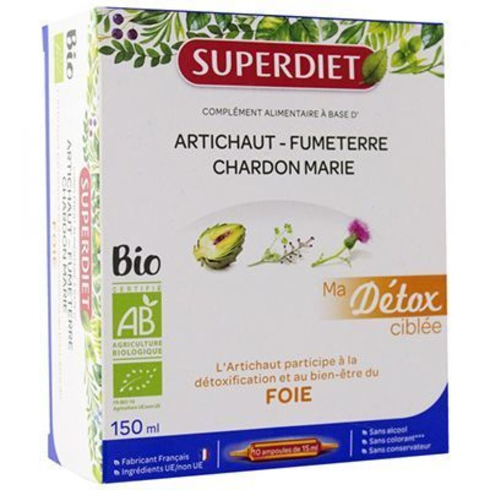 Photo de Superdiet ma détox ciblée foie bio 10 ampoules Super diet Superdiet ma détox ciblée foie bio 10 ampoules Super diet-225296