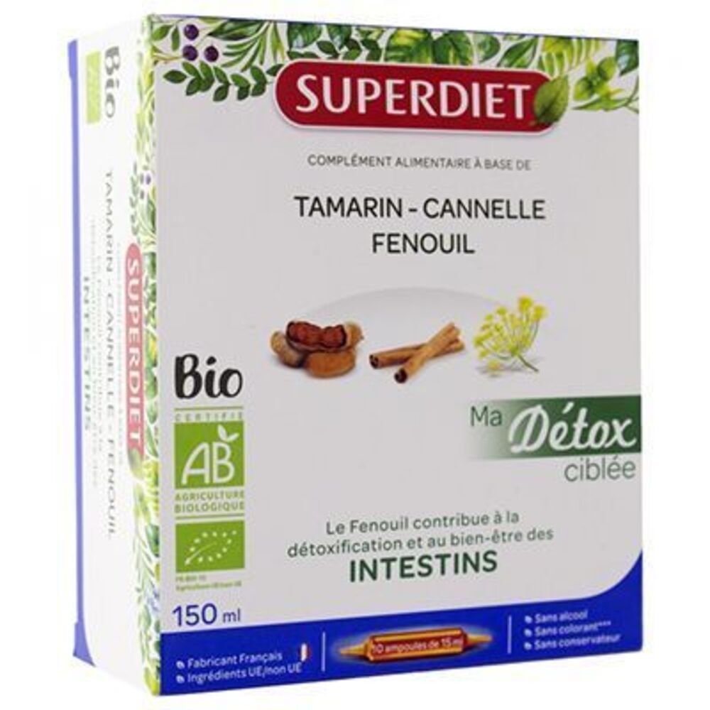 Photo de Superdiet ma détox ciblée intestins bio 10 ampoules Super diet Superdiet ma détox ciblée intestins bio 10 ampoules Super diet-225297