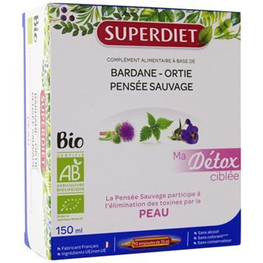 Photo de Superdiet ma détox ciblée peau bio 10 ampoules Super diet Superdiet ma détox ciblée peau bio 10 ampoules Super diet-225298