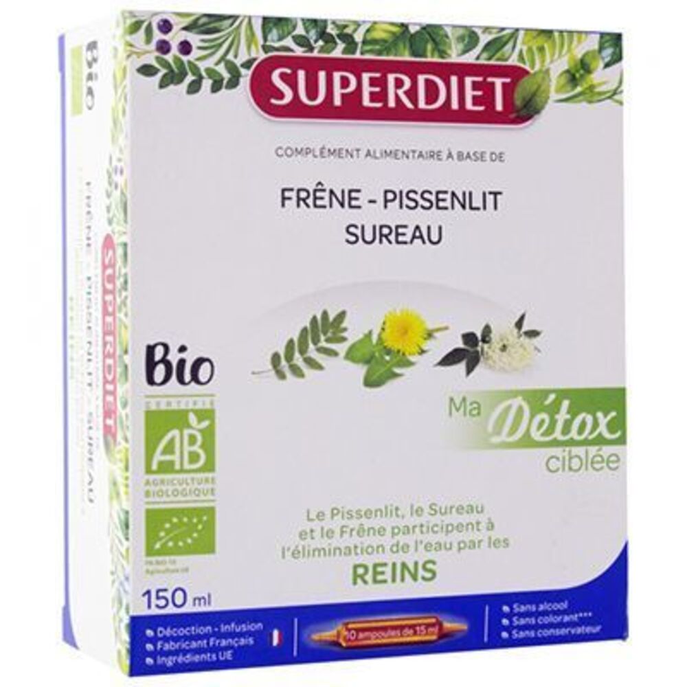 Photo de Superdiet ma détox ciblée reins bio 10 ampoules Super diet Superdiet ma détox ciblée reins bio 10 ampoules Super diet-225299