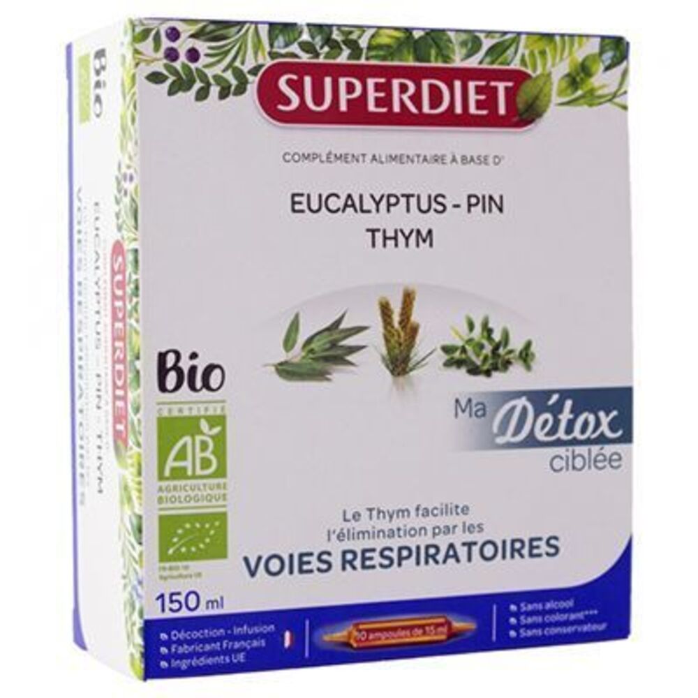 Photo de Superdiet ma détox ciblée voies respiratoires bio 10 ampoules Super diet Superdiet ma détox ciblée voies respiratoires bio 10 ampoules Super diet-225300