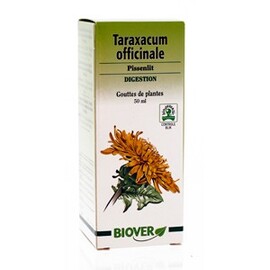 Taraxacum officinalis (pissenlit) bio - 50.0 ml - Gouttes de plantes - teintures mères - Biover Facilite la digestion, embellit la peau-8994