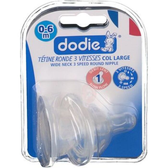 Photo de Tétine silicone initiation col large débit 1 - lot de 2 Dodie Tétine silicone initiation col large débit 1 - lot de 2 Dodie-219276