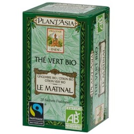 Thé vert Bio Le matinal Plantasia - 20.0 unites - Thés bio - Plant'Asia Thé vert - Gingembre - citron - Citron vert-122172