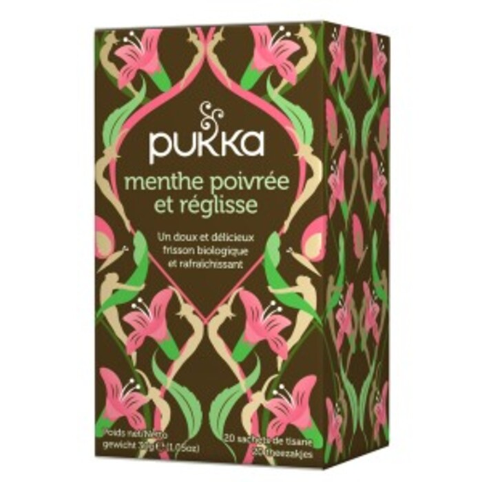 Tisane ayurvedique peppermint & licorice bio - boite de 20 sachets Pukka-140280