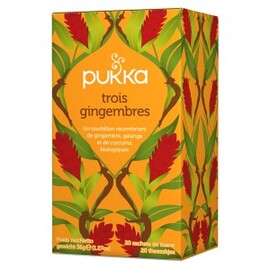 Tisane Ayurvedique three ginger - 20.0 unites - Tisanes Ayurvediques Bio - Pukka Réchauffe et dynamise l'esprit.-120578