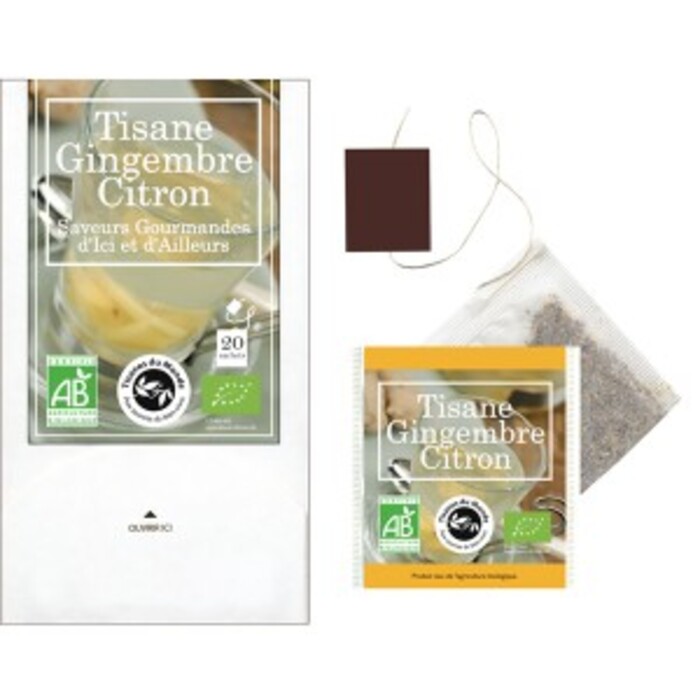 Photo de Tisane gingembre citron bio - boîte de 20 sachets Florisens Tisane gingembre citron bio - boîte de 20 sachets Florisens-135724