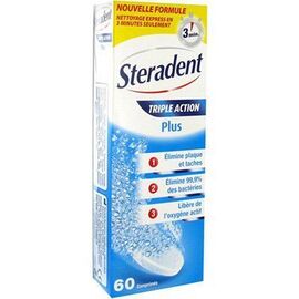 Triple Action Plus 60 comprimés de nettoyage - Steradent -144098