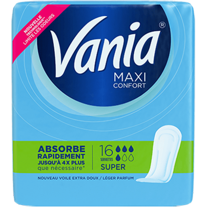 Photo de Vania maxi confort super 16 serviettes Vania Vania maxi confort super 16 serviettes Vania-223738