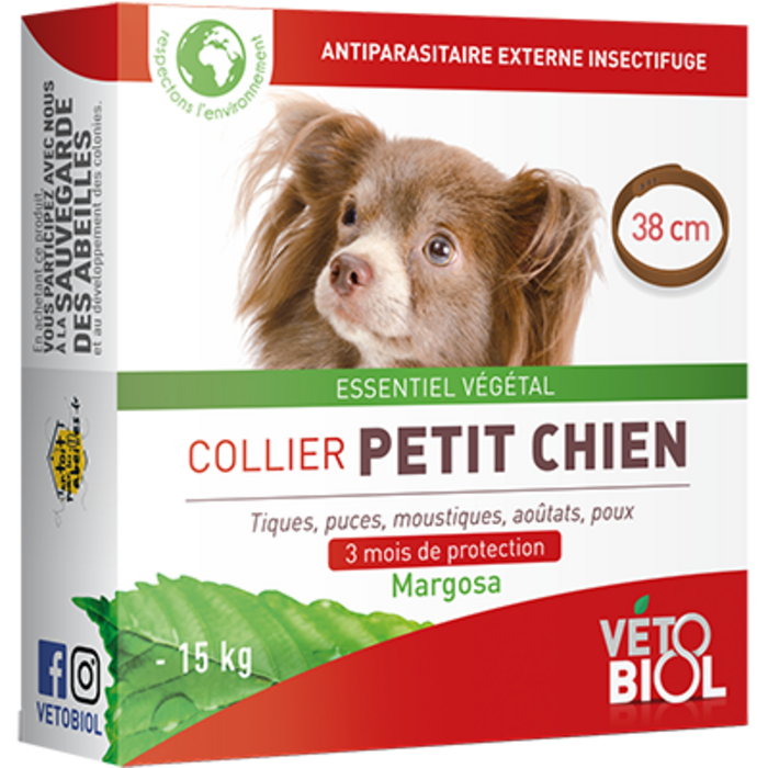 Photo de Vetobiol antiparasitaire externe collier petit chien 38cm Vétobiol Vetobiol antiparasitaire externe collier petit chien 38cm Vétobiol-216353