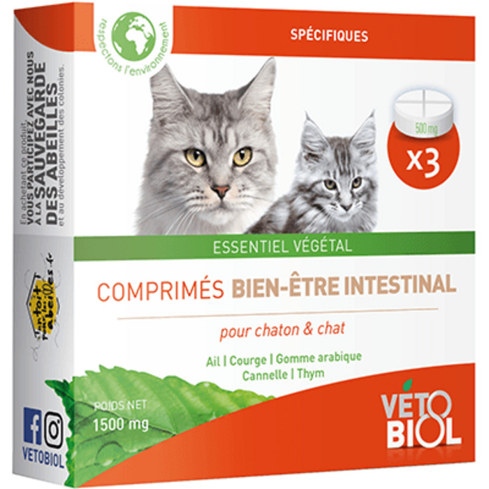 Photo de Vetobiol hygiène intestinale chat et chaton 3 comprimés Vétobiol Vetobiol hygiène intestinale chat et chaton 3 comprimés Vétobiol-216374