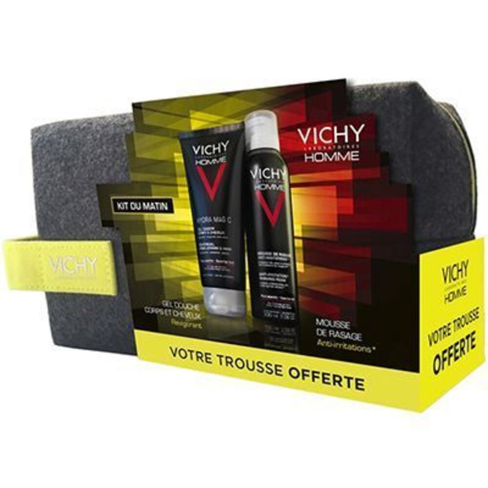 Photo de Vichy homme trousse kit du matin gel douche 200ml + mousse de rasage 200ml Vichy Vichy homme trousse kit du matin gel douche 200ml + mousse de rasage 200ml Vichy-222778