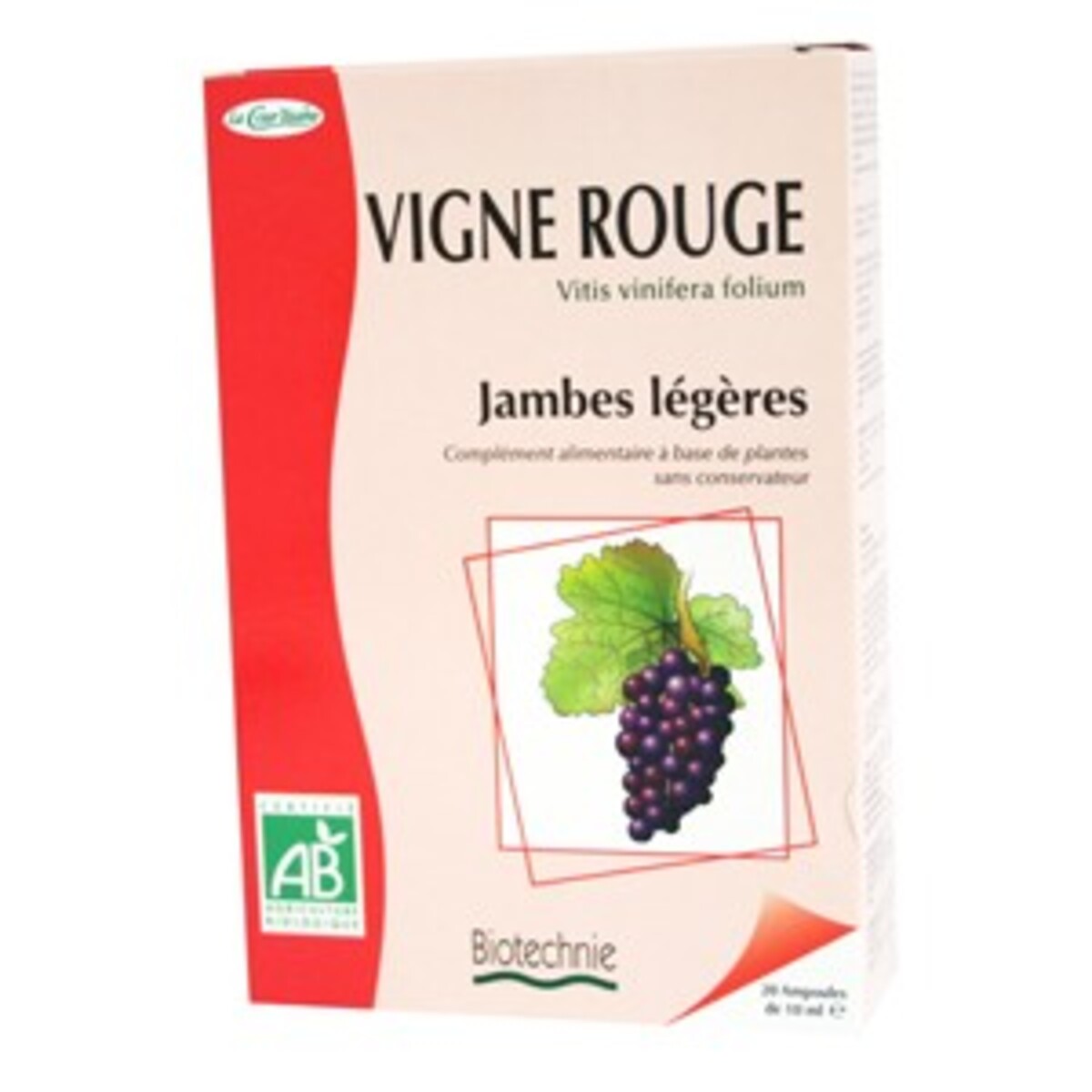 Vigne rouge Bio 20 ampoules divers Biotechnie La cour'tisane