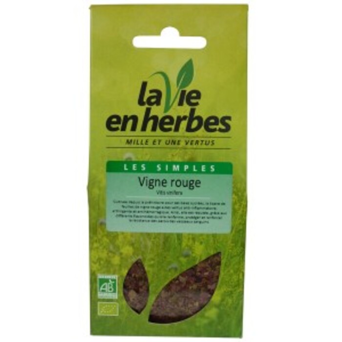 Photo de Vigne rouge feuilles bio - pochette vrac 40 g La vie en herbes Vigne rouge feuilles bio - pochette vrac 40 g La vie en herbes-142326