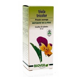 Viola tricolor (pensée sauvage) bio - 50.0 ml - gouttes de plantes - teintures mères - biover Purifie le corps et la peau-8999
