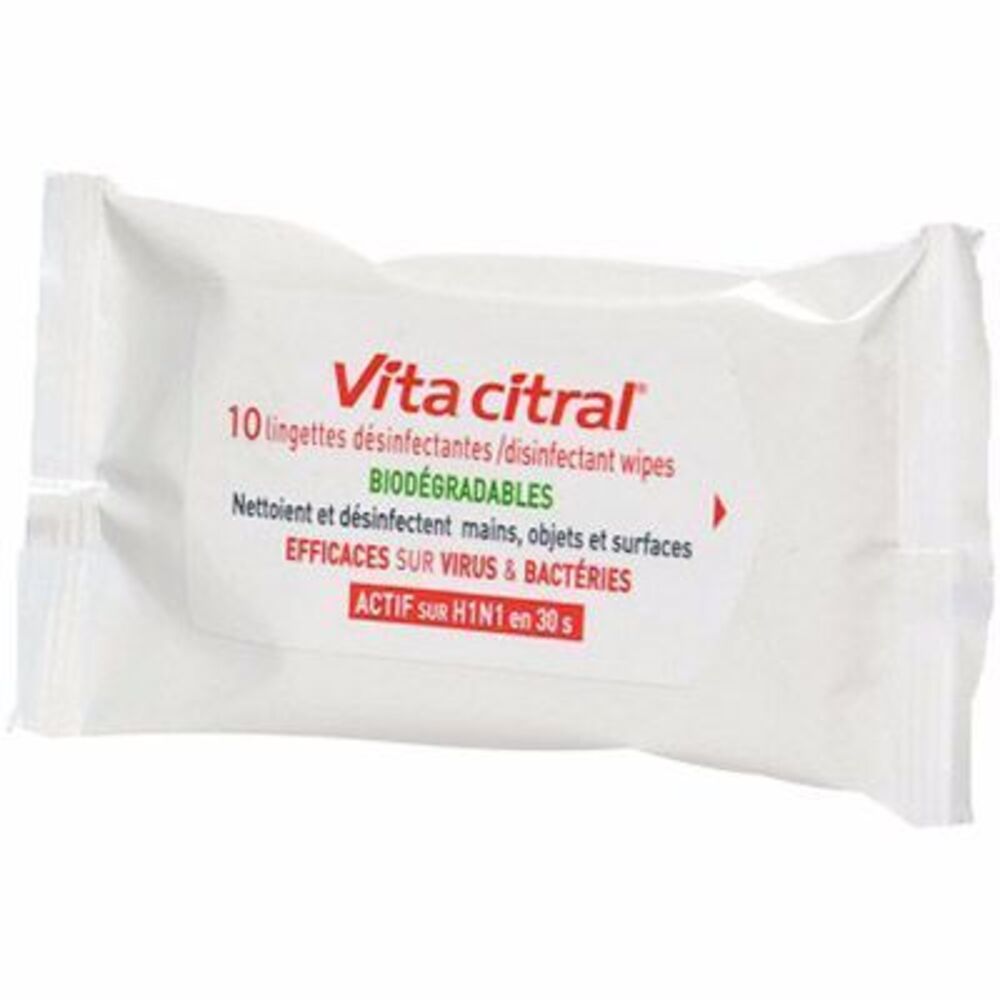 Photo de Vita citral lingettes désinfectantes biodégradables x10 Vita citral Vita citral lingettes désinfectantes biodégradables x10 Vita citral-215401