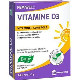 Vitamine d3 60 comprimés - evalar -226079